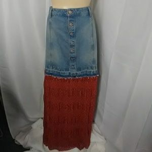 UPCYCLED Denim/Chiffon SKIRT